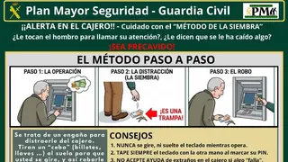 Cartel informativo de la Guardia Civil para evitar robos en cajeros con el m&eacute;todo de la siembra - Ayuntamiento de Torrelodones