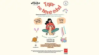 Cartel de 'Tejer no tiene edad' -  Imagen del Ayuntamiento de Collado Villalba