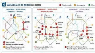 El mapa de los cortes negros en Madrid: las calles prohibidas y las estaciones de Metro que cierran desde hoy por el Papa