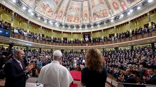 El Papa Le&oacute;n XIV en el Congreso ante los representantes pol&iacute;ticos - Foto de Vatican News