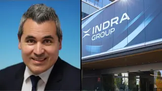 Josep Maria Recasens asume la direcci&oacute;n de Indra con el reto de liderar el nuevo plan de defensa y pacificar la gobernanza - Montaje propio con fotos de Indra
