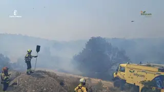 Incendio en Guadalajara - Foto del Servicio de Prevenci&oacute;n y Extinci&oacute;n de Incendios Forestales  de Castilla La Mancha (INFOCAM)
