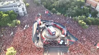Vista a&eacute;rea de Cibeles durante la celebraci&oacute;n tras ganar la Copa del Mundo 2026 - Foto de la Selecci&oacute;n Espa&ntilde;ola