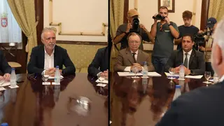 Reuni&oacute;n entre &Aacute;ngel V&iacute;ctor Torres, ministro de Pol&iacute;tica Territorial y Memoria Democr&aacute;tica (izquierda de la foto) y Juan Vivas, presidente de Ceuta (derecha de la foto) - Foto del Ministerio de Pol&iacute;tica Territorial y Memoria Democr&aacute;tica