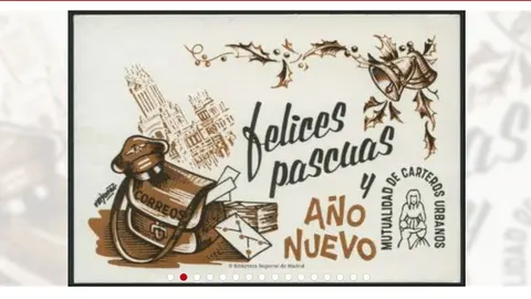 Postal de la Asociación de carteros urbanos que felicita la Navidad - Foto de la web de la Biblioteca Digital