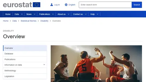 Web de la base de datos de discapacidad - Imagen de Eurostat