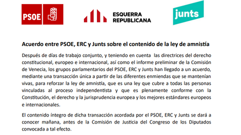 Comunidaco conjunto PSOE, Junts, ERC