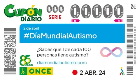 Cupón de la ONCE dedicado al Día Mundial del Autismo - Foto de la ONCE
