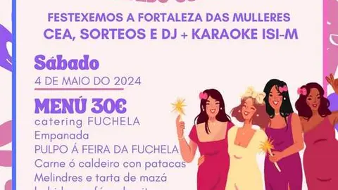 Cartel Cena de mujeres Concello Cerdedo-Cotobade