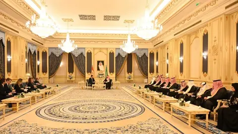 Reunión de Pedro Sánchez con MBS - Foto del Pool Moncloa/Borja Puig de la Bellacasa
