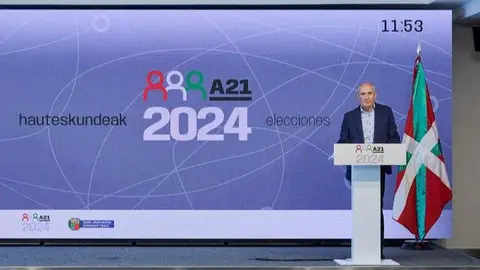 Josu Erkoreka en su comparecencia - Foto del Gobierno vasco