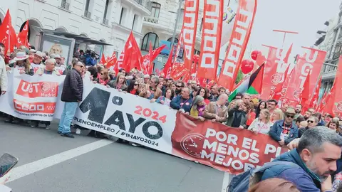 Imagen de ambiente de la manifestación 1º de Mayo 2024 - Fotde Servimedia