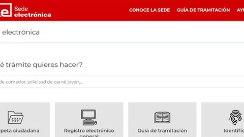 Pabtallazo del portal web de la sede electrónica de la Comunidad de Madrid
