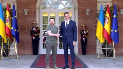Sánchez y Zelenski antes de comenzar su reunión - Moncloa
