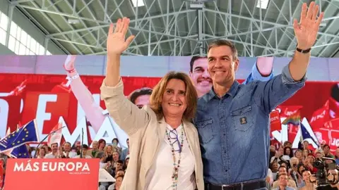 Sánchez y Ribera en un acto de esta campaña electoral - PSOE