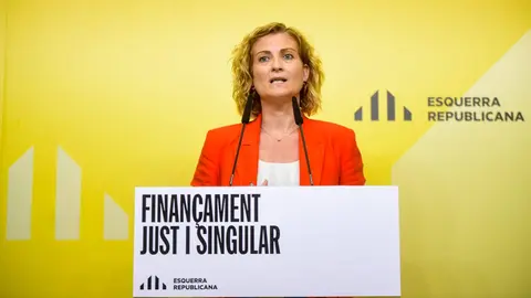 Raquel Sans en rueda de prensa desde la sede de ERC -  Foto de Marc Puig/ERC