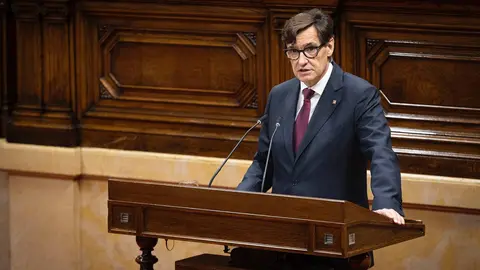El líder del PSC, Salvador Illa, en discurso de investidura en el Parlament - Foto de PSC