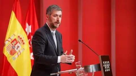 García Martín en rueda de prensa | Foto de la Comunidad de Madrid