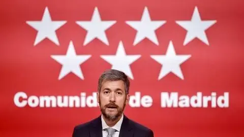 García Martín en rueda de prensa | Foto de la Comunidad de Madrid