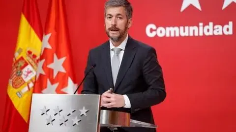 García Martín en rueda de prensa | Foto de la Comunidad de Madrid