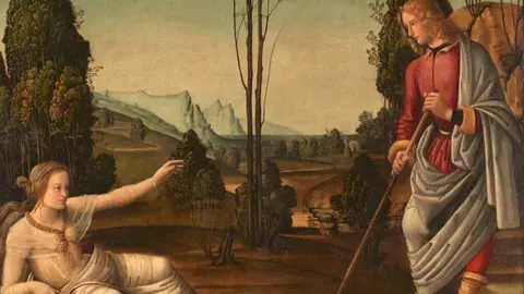 Cimón contempla a Ifigenia Johannes Hispanus 
h. 1495. - Museo del Prado