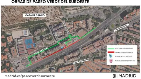 Mapa explicativo de la alteración al tráfico - Foto Ayuntamiento de Madrid