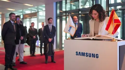 Isabel Díaz Ayuso en la sede central de la multinacional Samsung - Foto Comunidad de Madrid