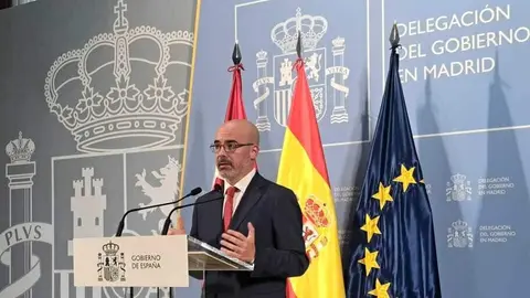 Delegado del Gobierno en rueda de prensa | Foto de archivo de la Delegación de Gobierno en Madrid