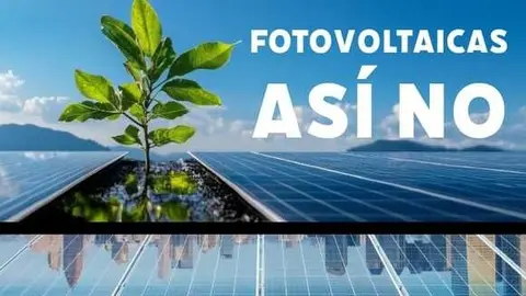 Cartel Manifestación  contra las macro-plantas fotovoltaicas