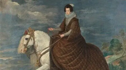 La reina Isabel de Borbón a caballo (después de la restauració) - José Belló