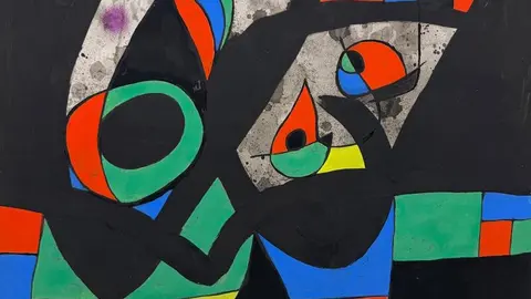 'Le Lézard aux plumes d’or', 1969, de Joan Miró. Gouache y tinta sobre papel 33,5x48,1 cm | Foto de la Galería Jordi Pascual