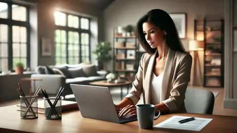 Mujer Autónoma trabajando -Imagen creada por IA