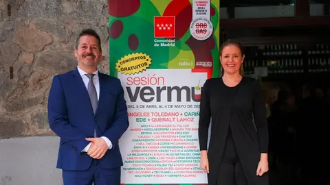Los consejeros Dávila y De Paco Serrano, hoy a la  presentación de Sesión Vermú - Foto Comunidad de Madrid