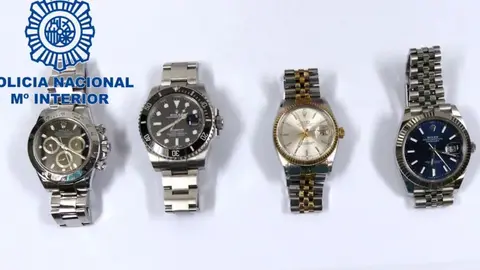 Relojes recuperados en una operación policial | Foto de la Policía Nacional