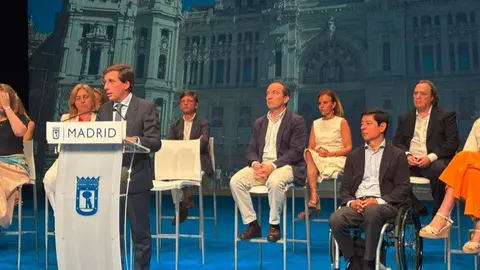 El alcalde de Madrid, José Luis Martínez-Almeida, durante su balance - Foto de Ayuntamiento de Madrid