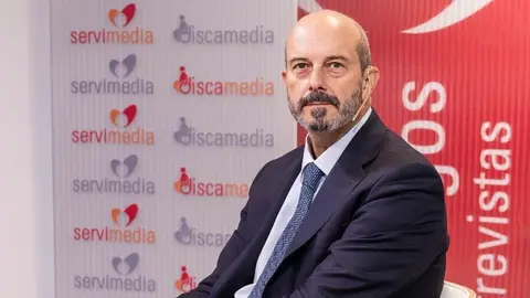 Rollán en un momento de la entrevista con Servimedia | Foto de Jorge Villa