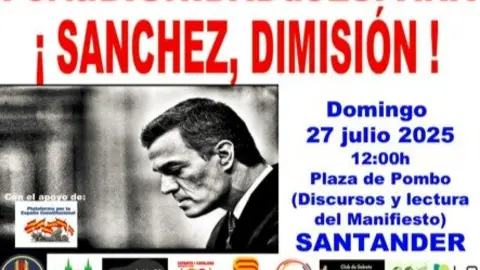 Manifestación Por la dignidad de España: Sánchez dimisión en Santander