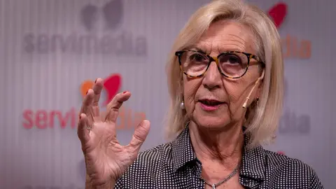 La exlíder de UPyD, Rosa Díez, en la entrevista en Servimedia | Foto de Servimedia