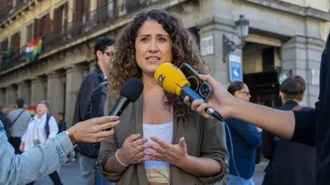 Enma López, durante sus declaraciones hoy | Foto del PSOE