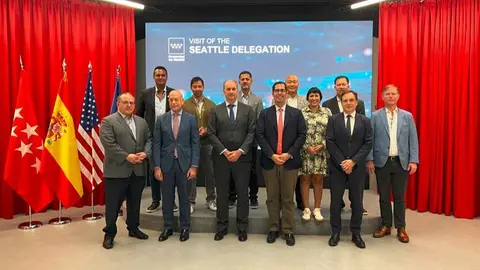 El consejero López-Valverde se ha reunido hoy en la capital con una  delegación de empresarios de la ciudad estadounidense - Foto Comunidad de Madrid