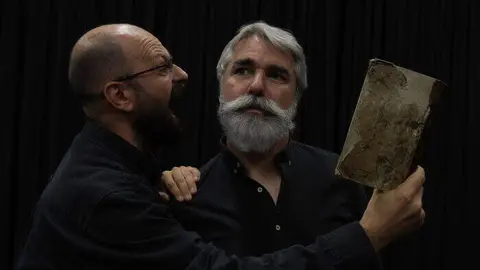 Ernesto Arias y Jorge Eliseo, actores de la dramaturgia ‘Sobre el Quijote. La palabra de Cervantes hecha voz’