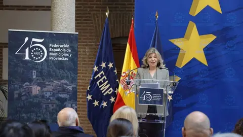 Hidalgo, durante la inauguración de la jornada ‘Visualización de los fondos europeos en las entidades locales: 45 años transformando desde lo local’