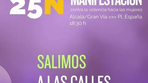 Detalle de uno de los cartes de la manifestacón del Movimiento Feminista de Madrid y el Foro 25N - Foto del Movimiento Feminista de Madrid