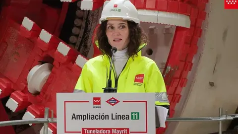 Ayuso en la visita al montaje de la tuneladora 'Mayrit' - Foto de la Comunidad de Madrid