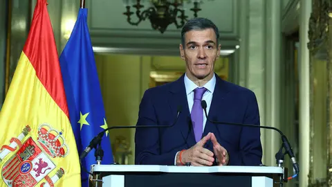 El presidente del Gobierno, Pedro S&aacute;nchez, en una comparecencia | Pool Moncloa/Fernando Calvo