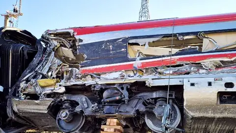 Uno de los vagones del tren Iryo afectado por el accidente del domingo pasado | Foto de redes sociales del ministro &Oacute;scar Puente