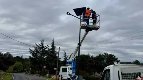 Alumbrado solar en La Navata Galapagar - Foto del Ayuntamiento de Galapagar
