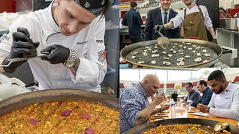 Algunos arroces de la primera edici&oacute;n de Paellarte. CM-MG.