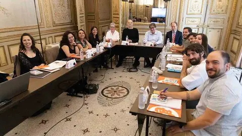 Taller de libros period&iacute;sticos con Mart&iacute;n Caparr&oacute;s durante la 83.&ordf; edici&oacute;n de la FLMadrid. &copy; Patricia J. Garcinu&ntilde;o