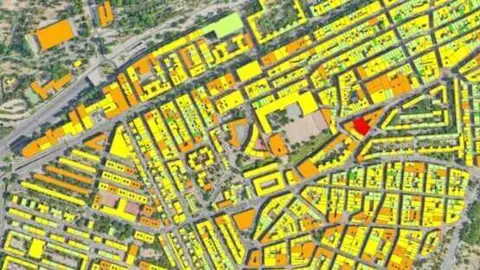 Imagen de teledetecci&oacute;n de las cubiertas con informaci&oacute;n sobre potencialidad solar